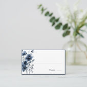 Navy Blue Botanical Wedding プレイスカード (スタンド正面)