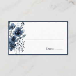 Navy Blue Botanical Wedding プレイスカード