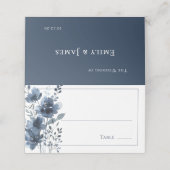 Navy Blue Botanical Wedding プレイスカード (外部開封)