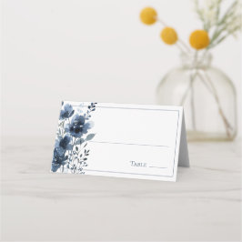 Navy Blue Botanical Wedding プレイスカード