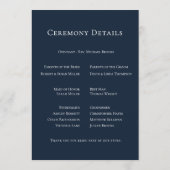 Navy Blue Botanical Wedding プログラム (裏面)