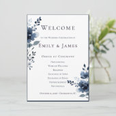 Navy Blue Botanical Wedding プログラム (スタンド正面)