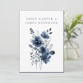 Navy Blue Botanical Wedding 招待状 (スタンド正面)