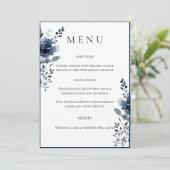 Navy Blue Botanical Wedding Menu メニュー (スタンド正面)