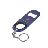 Navy Blue Bottle Opener Custom Text Bar Key Gift キーホルダー栓抜き (裏面アングル)