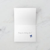 Navy Blue Bow Coquette Script Sweet 16 Thank You  サンキューカード (内部)