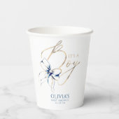Navy Blue Bow It's A Boy Baby Shower 紙コップ (裏面)