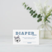 Navy Blue Bow Soccer Diaper Raffle Baby Shower  エンクロージャーカード (スタンド正面)