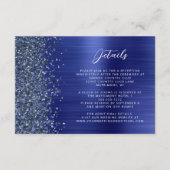 Navy Blue Brushed Metal Wedding Details  エンクロージャーカード (正面)