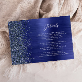 Navy Blue Brushed Metal Wedding Details エンクロージャーカード