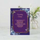Navy Blue Burgundy Gold Blush Wedding エンクロージャーカード (スタンド正面)
