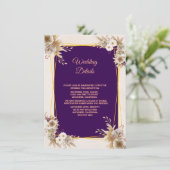 Navy Blue Burgundy Gold BlushWedding エンクロージャーカード (スタンド正面)