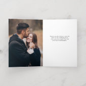 Navy Blue Burgundy Gothic Floral Wedding Thank You 箔グリーティングカード (内側レイダウン)