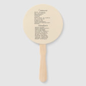 Navy Blue Burnt Orange Champagne Wedding Program ハンドファン (裏面)