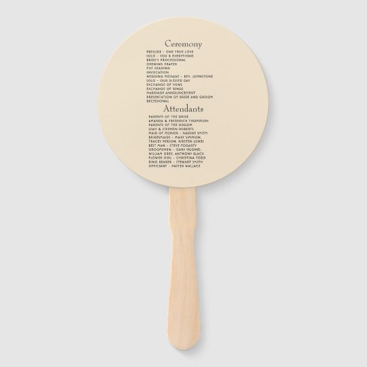 Navy Blue Burnt Orange Champagne Wedding Program ハンドファン (裏面)