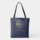 Navy Blue Business Company Logo Promotional Gift トートバッグ (裏面)
