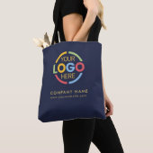 Navy Blue Business Company Logo Promotional Gift トートバッグ (クローズアップ)