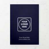 Navy Blue Business Logo | Custom Folded Design 三つ折りカード (カバー)