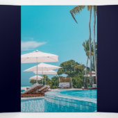 Navy Blue Business Logo | Custom Folded Design 三つ折りカード (内部中)