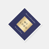 Navy blue cafe bar business logo slogan quote スタンダードカクテルナプキン (角)