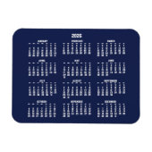Navy Blue Calendar 2026 Small Flexible Magnet マグネット (横)