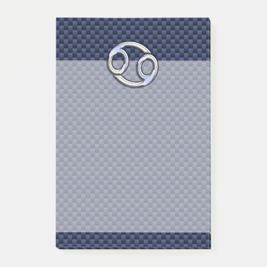 Navy Blue Carbon Fiber〔占星術の〕十二宮図プリント ポストイット (正面)