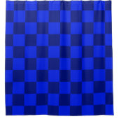 Navy Blue Checkered シャワーカーテン (正面)