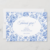 Navy Blue Chic Wedding Thank You Card サンキューカード (正面)