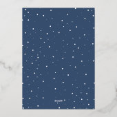 Navy Blue Christmas Holiday Luxury Real 箔招待状 (裏面)