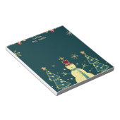 Navy-Blue Christmas Sketched Trees & Reindeer Note ノートパッド (アングル)