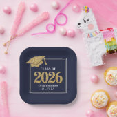 Navy Blue Class Of 2026 ペーパープレート (パーティー)