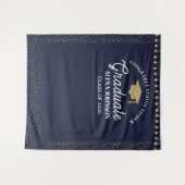 Navy Blue Class Of 2026 Graduation Backdrop タペストリー (正面(横))