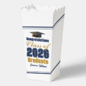 Navy Blue Class of 2026 Graduation Party Popcorn フェイバーボックス (正面)
