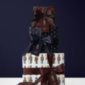 Navy blue classic nutcracker wrapping paper ラッピングペーパー