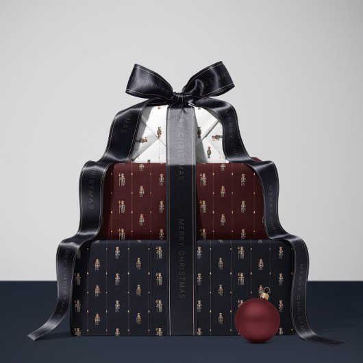 Navy blue classic nutcracker wrapping paper ラッピングペーパー