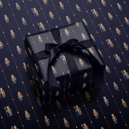 Navy blue classic nutcracker wrapping paper ラッピングペーパー