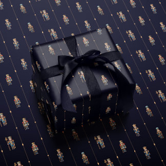 Navy blue classic nutcracker wrapping paper ラッピングペーパー