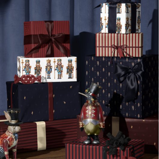 Navy blue classic nutcracker wrapping paper ラッピングペーパー