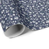 Navy Blue Classic Wedding Gift Wrapping Paper ラッピングペーパー (ロールコーナー)