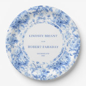 Navy Blue Classic Wedding Paper Plates ペーパープレート (正面)