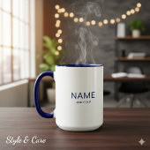 Navy Blue Combo Mug Styled With Custom Name Print マグカップ
