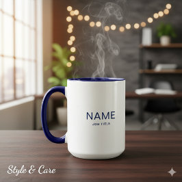 Navy Blue Combo Mug Styled With Custom Name Print マグカップ