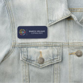 Navy Blue Company Business Logo Employee Magnetic 名札 (インサイチュ)