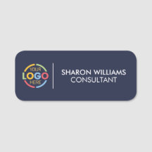 Navy Blue Company Business Logo Employee Magnetic