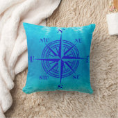 Navy Blue Compass Rose クッション (ブランケット)
