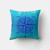 Navy Blue Compass Rose クッション (裏面)