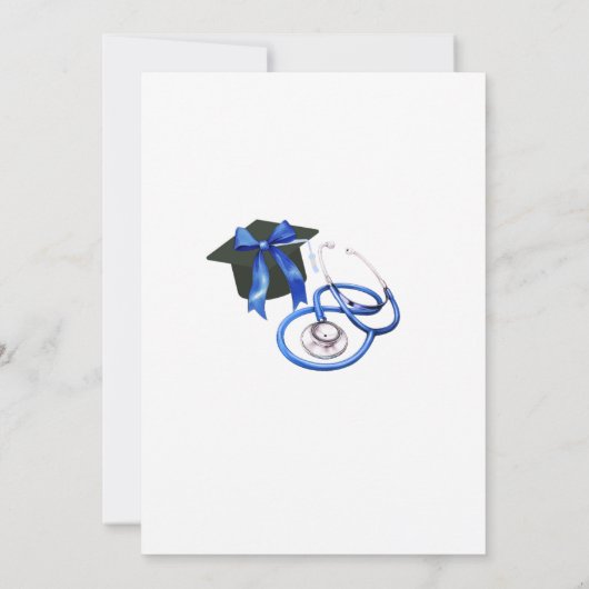 Navy Blue Coquette Nurse Graduation 招待状 (裏面)