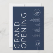 Navy Blue Corporate Business Logo Grand Opening 招待状 (正面)