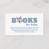 Navy Blue Cute Bow Soccer Boy Books Baby Shower  エンクロージャーカード (正面)