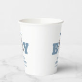 Navy Blue Cute Bow Soccer Sport Boy Baby Shower 紙コップ (左)